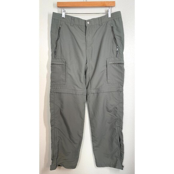REI UPF 50 Women's Convertible Cargo Hiking Pants Size 16‎ T Army Green Shorts - Picture 1 of 12